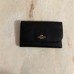Medium Coach Black Leather Wallet
